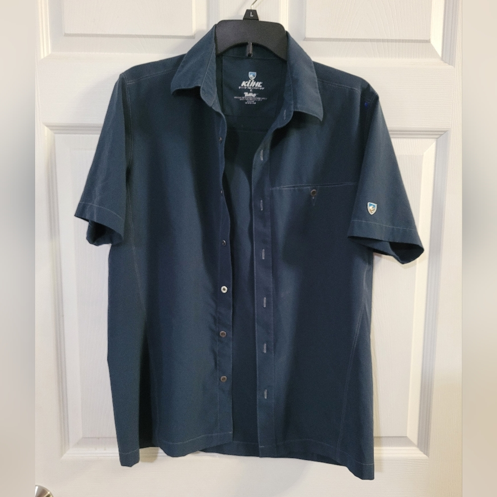 Men Size Small Kuhl Renegade Button Down Short Sleeves Shirt Blue